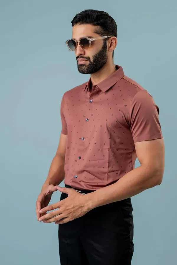 Rust_Slim_Fit_Half_Sleeve_Shirt_For_Men