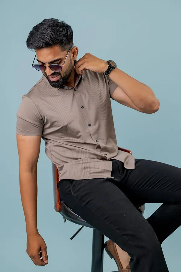 Beige_Ribbed_Regular_Fit_Polo_T-Shirt_For_Men