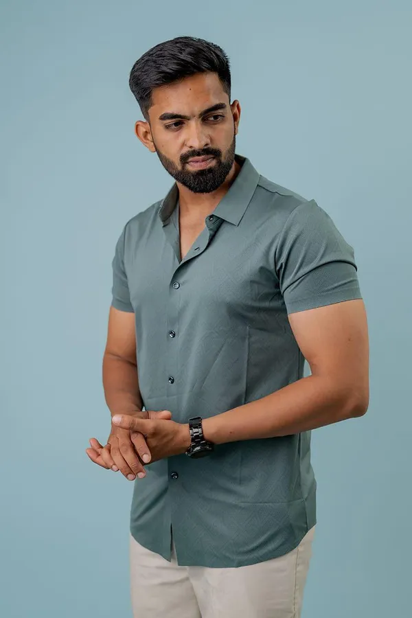 Sage_Green_Regular_Fit_Short_Sleeve_Formal_Shirt_For_Men