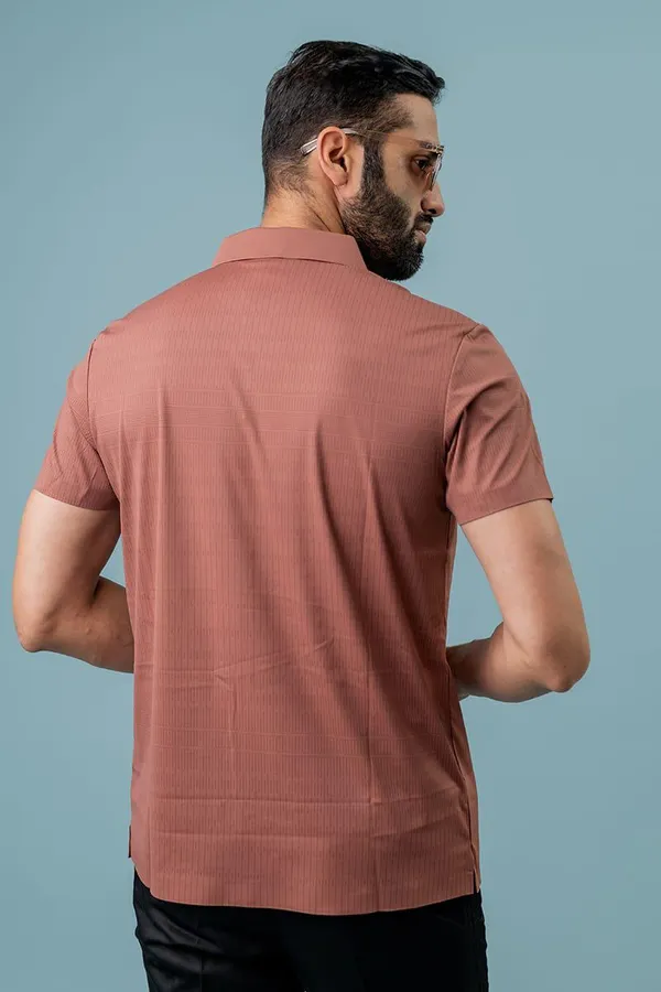 Rust_Pink_Textured_Regular_Fit_Polo_T-Shirt_For_Men