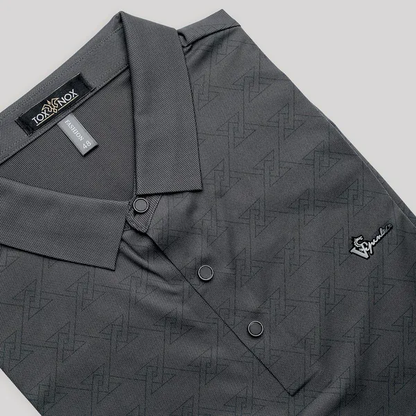 Grey_Textured_Regular_Fit_Polo_T-Shirt_For_Men