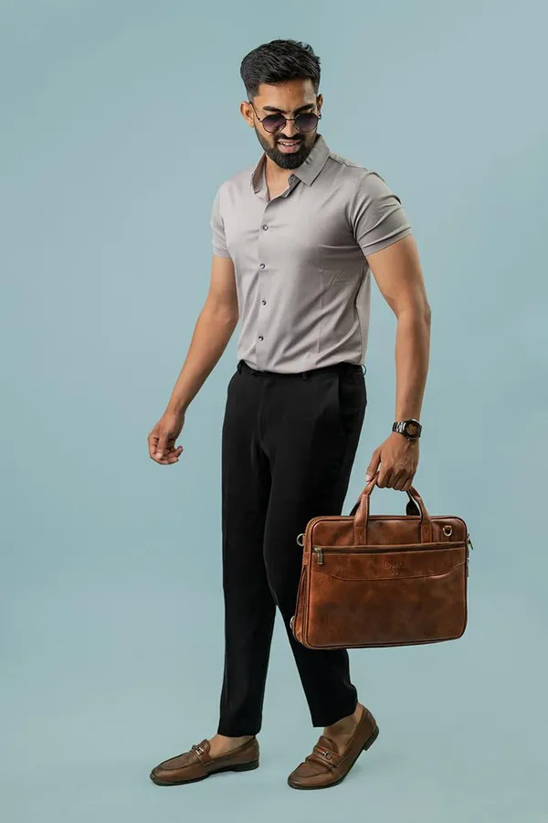 Grey_Half_Sleeve_Formal_Shirt_For_Men