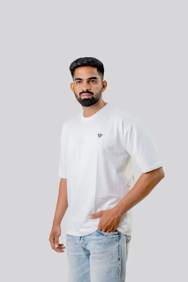 White_Chess_Print_Oversized_T-Shirt_For_Men