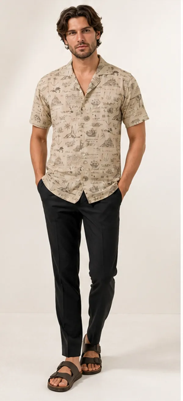 Beige_Nautical_Print_Relaxed_Fit_Half_Sleeve_Shirt_For_Men