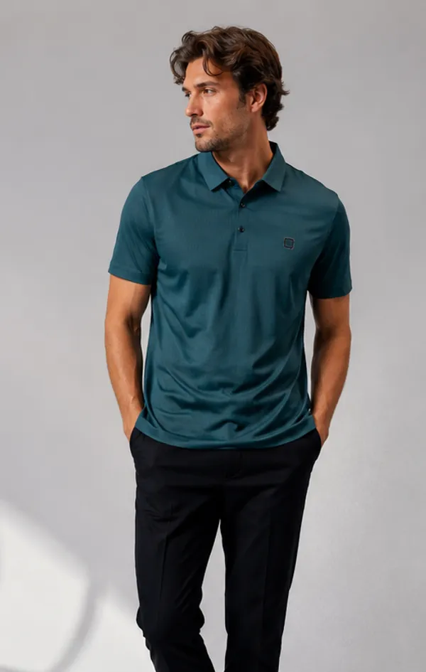 Teal_Green_Regular_Fit_Polo_T-Shirt_For_Men