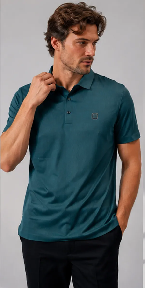 Teal_Green_Regular_Fit_Polo_T-Shirt_For_Men