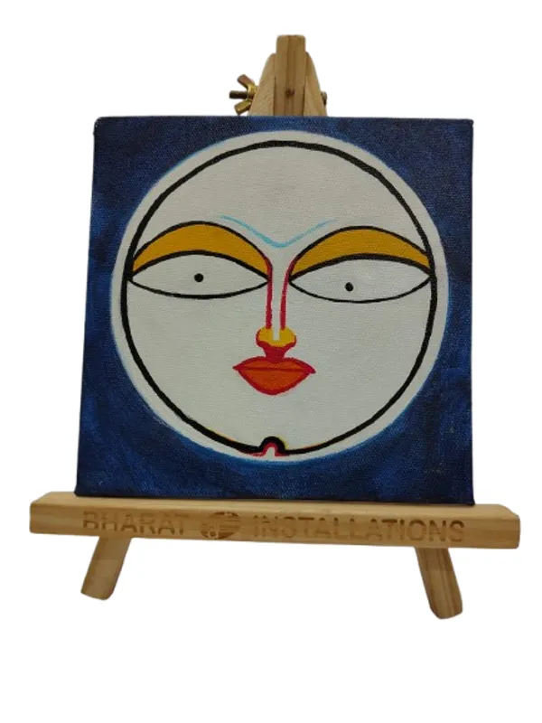 Handpainted_Moon_Face_Canvas_Art_with_Wooden_Easel_-_Folk_Art_Style_Miniature_Painting