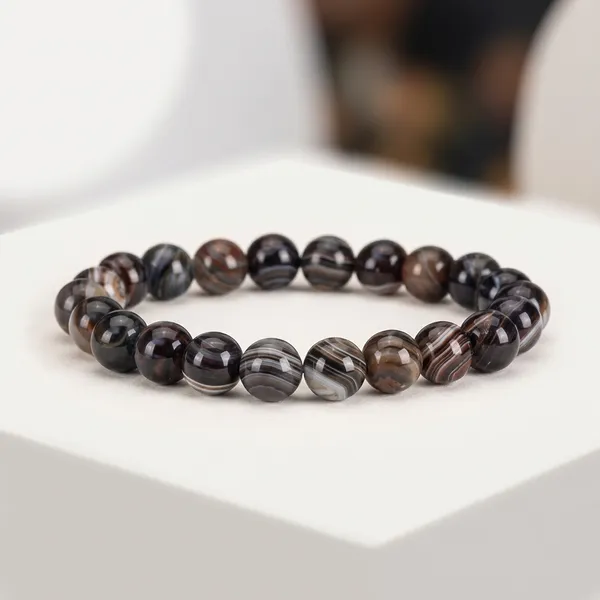 Sulemani_Men's_Beaded_Bracelet_with_Metallic_Charm