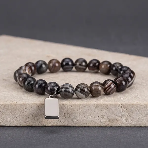 Sulemani_Men's_Beaded_Bracelet_with_Metallic_Charm