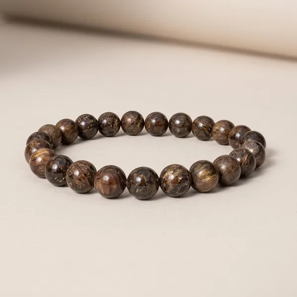 Bronzite_Stretchable_Beaded_Bracelet