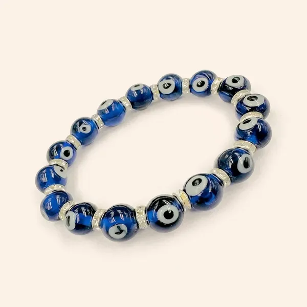 Blue_Evil_Eye_Stretchable_Bracelet_with_Silver_Spacers