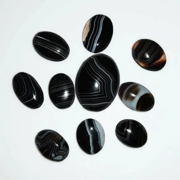 Black_Banded_Agate_Stone_Set_-_Polished_Oval_Cabochons_(10_Pieces)