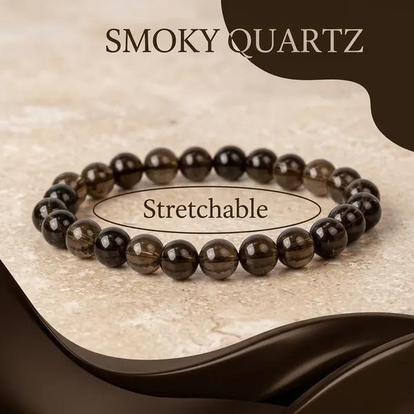 Smoky_Quartz_Stretchable_Gemstone_Bracelet