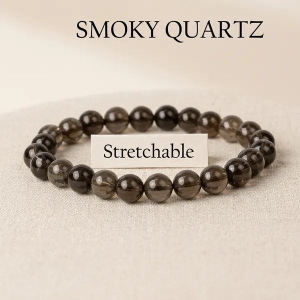 Smoky_Quartz_Stretchable_Gemstone_Bracelet