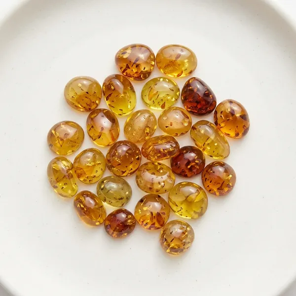 Natural_Amber_Gemstone_Beads_Collection_-_Round_Cabochon_Cut