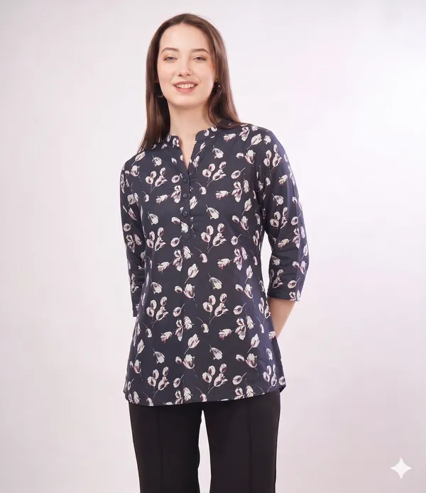 Black_Rayon_Cotton_Relaxed_Floral_Print_Tunic_Top_For_Women