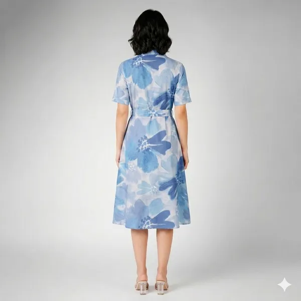 Blue_Rayon_Cotton_A-Line_Floral_Print_Shirt_Dress_For_Women