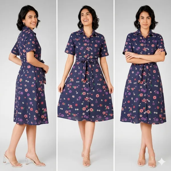 Navy_Blue_Rayon_Cotton_A-Line_Floral_Print_Shirt_Dress_For_Women