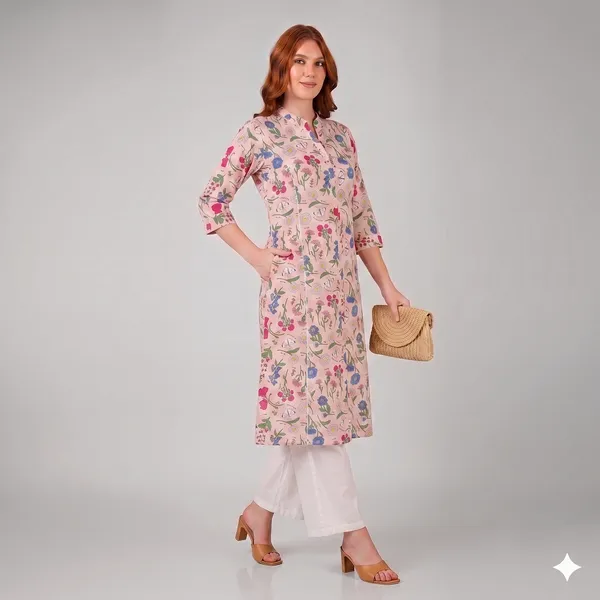 Pink_Floral_Rayon_Cotton_Straight_Kurta_For_Women