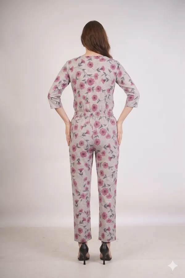 Grey_And_Pink_Floral_Print_Rayon_Cotton_Co-Ord_Set_For_Women