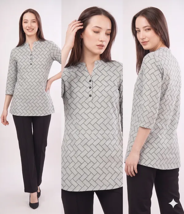 Grey_Rayon_Cotton_Relaxed_Geometric_Print_Tunic_Top_For_Women
