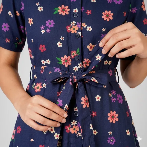 Navy_Blue_Rayon_Cotton_A-Line_Floral_Print_Shirt_Dress_For_Women