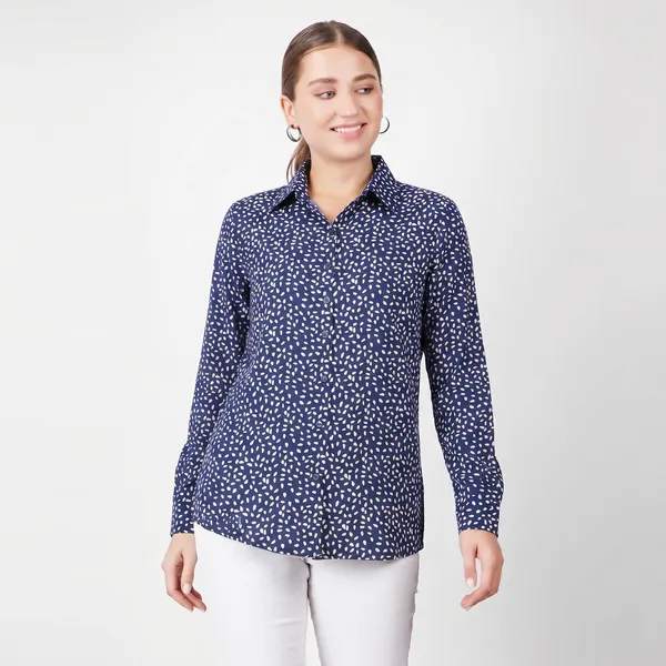 Navy_Blue_Printed_Rayon_Cotton_Full_Sleeve_Shirt_For_Women