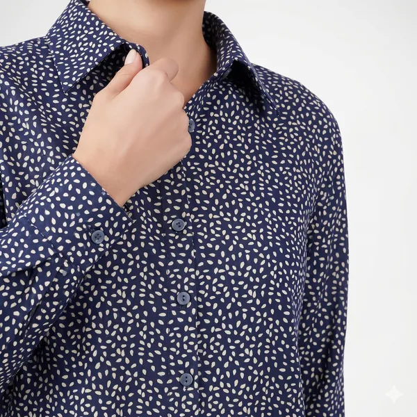 Navy_Blue_Printed_Rayon_Cotton_Full_Sleeve_Shirt_For_Women