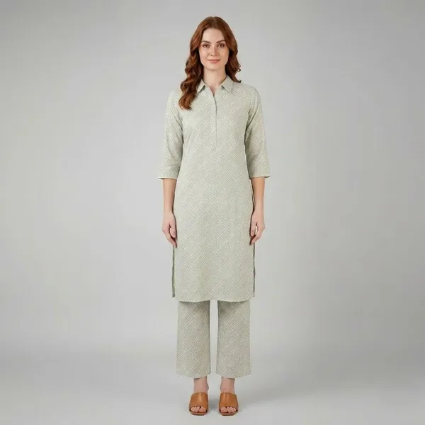 Sage_Green_Geometric_Rayon_Cotton_Straight_Kurta_Pant_Set_For_Women