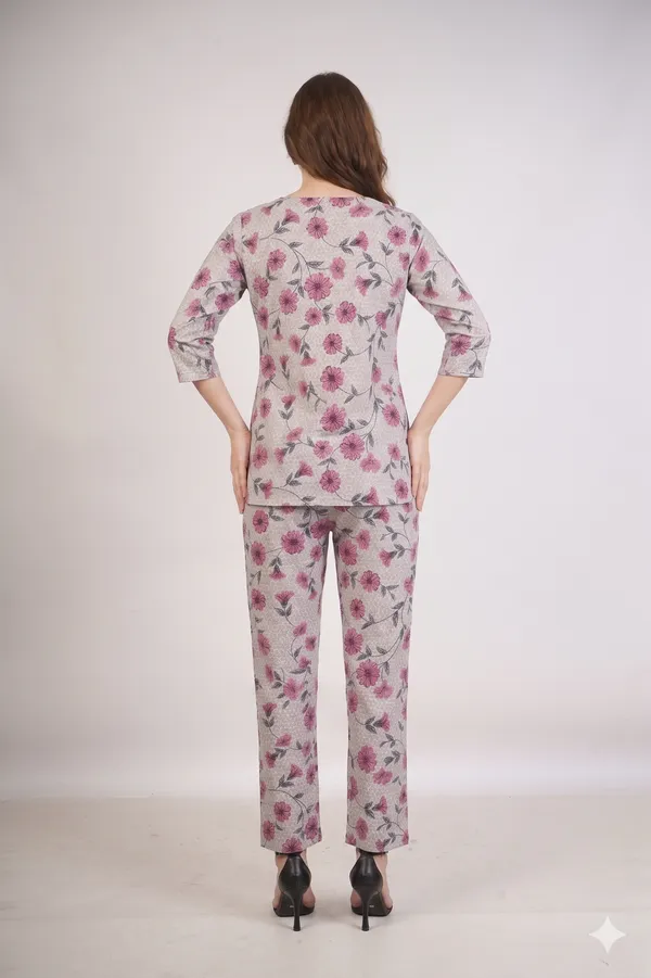 Grey_And_Pink_Floral_Print_Rayon_Cotton_Co-Ord_Set_For_Women