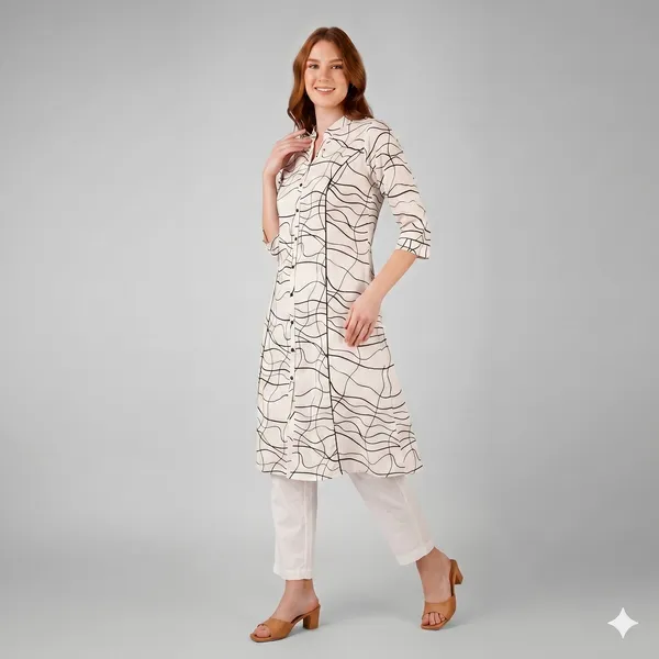 Cream_Abstract_Printed_Rayon_Cotton_A-Line_Kurta_For_Women