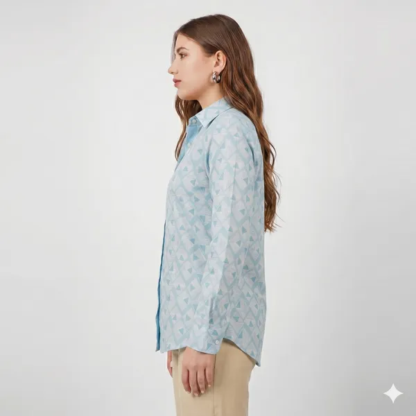 Light_Blue_Floral_Print_Rayon_Cotton_Relaxed_Shirt_For_Women
