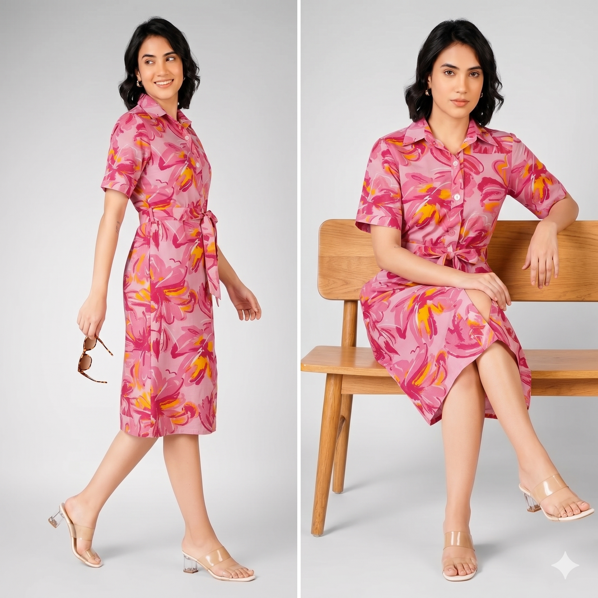 Pink_Floral_Print_Rayon_Cotton_Shirt_Dress_For_Women