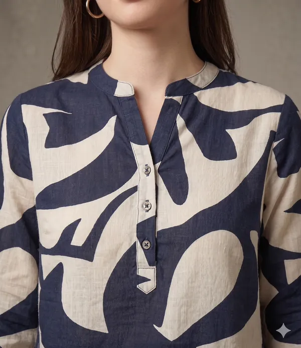 Navy_Blue_Rayon_Cotton_Relaxed_Abstract_Print_Tunic_Top_For_Women
