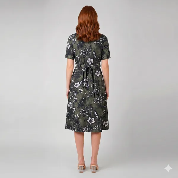 Olive_Green_Rayon_Cotton_A-Line_Floral_Print_Shirt_Dress_For_Women