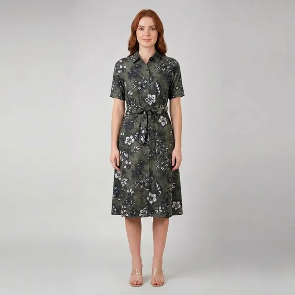 Olive_Green_Rayon_Cotton_A-Line_Floral_Print_Shirt_Dress_For_Women