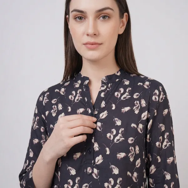 Black_Rayon_Cotton_Relaxed_Floral_Print_Tunic_Top_For_Women