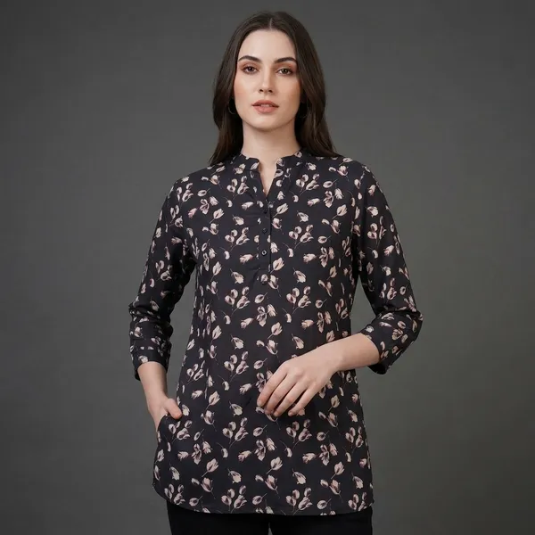 Black_Rayon_Cotton_Relaxed_Floral_Print_Tunic_Top_For_Women