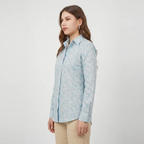 Light_Blue_Floral_Print_Rayon_Cotton_Relaxed_Shirt_For_Women