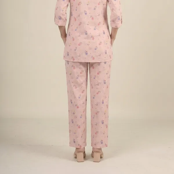 Pink_Floral_Print_Rayon_Cotton_Shirt_Night_Suit_For_Women