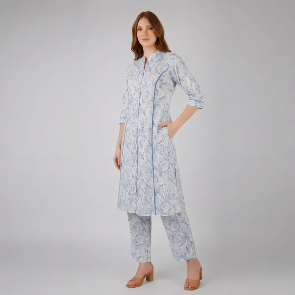 Blue_Floral_Rayon_Cotton_Straight_Kurta_Set_For_Women
