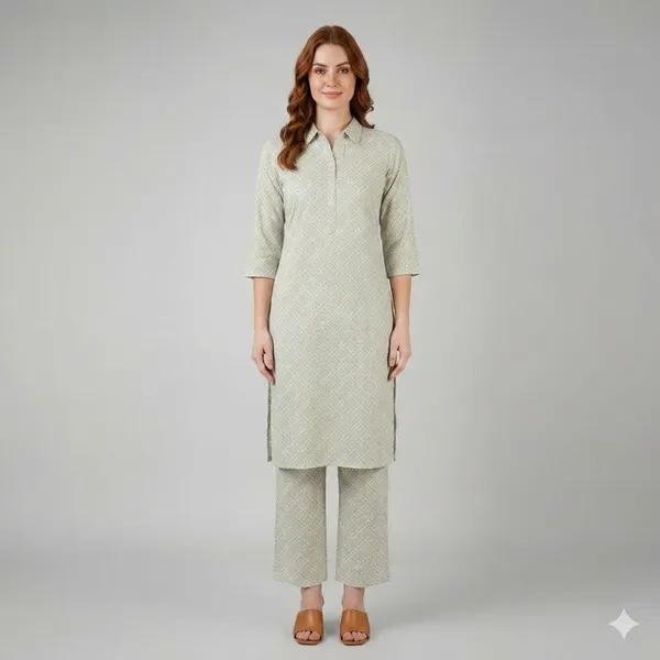 Sage_Green_Geometric_Rayon_Cotton_Straight_Kurta_Pant_Set_For_Women