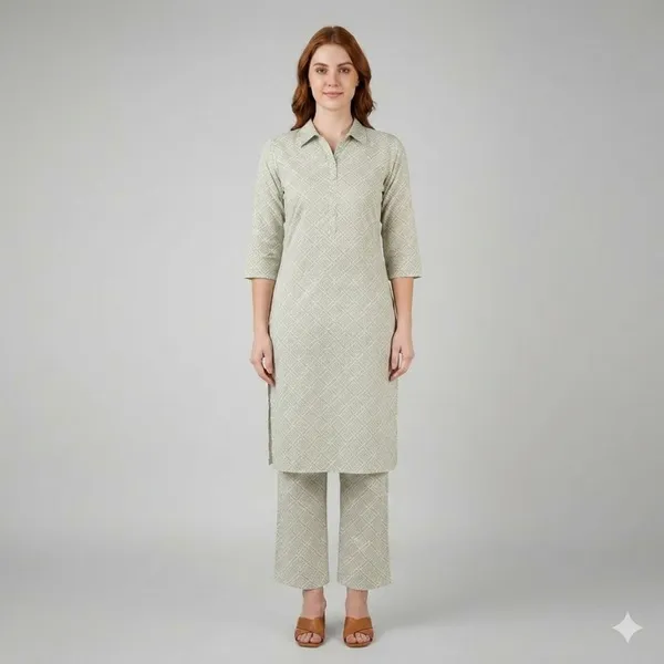 Sage_Green_Geometric_Rayon_Cotton_Straight_Kurta_Pant_Set_For_Women