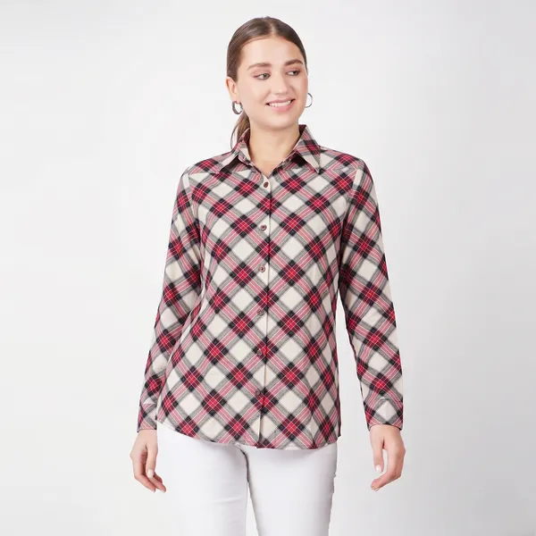 Multicolor_Checked_Rayon_Cotton_Shirt_For_Women