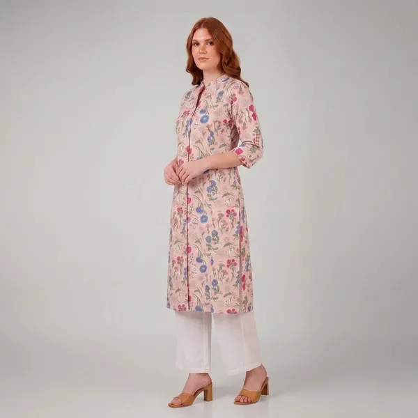 Pink_Floral_Rayon_Cotton_Straight_Kurta_For_Women