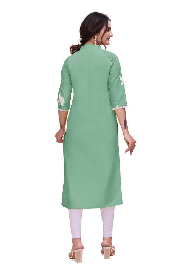 Green_Cotton_Relaxed_Elephant_Print_Kurta_For_Women