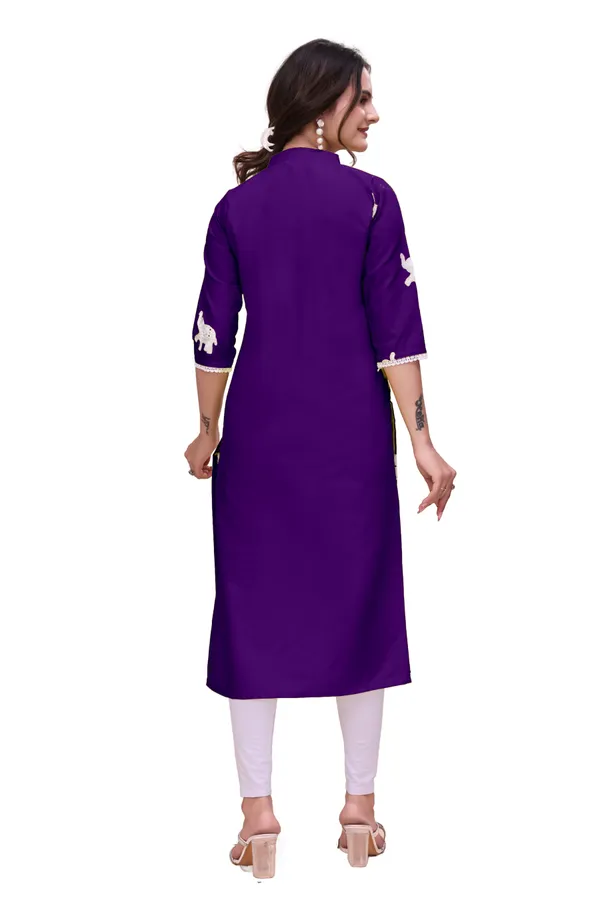 Purple_Cotton_Straight_Elephant_Print_Kurta_For_Women