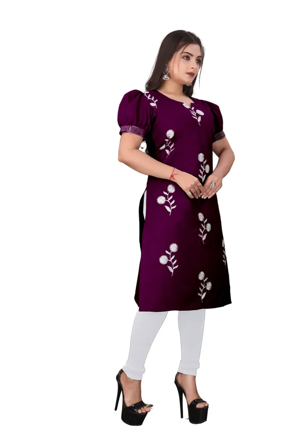 Purple_Cotton_A-Line_Floral_Embroidered_Kurta_For_Women
