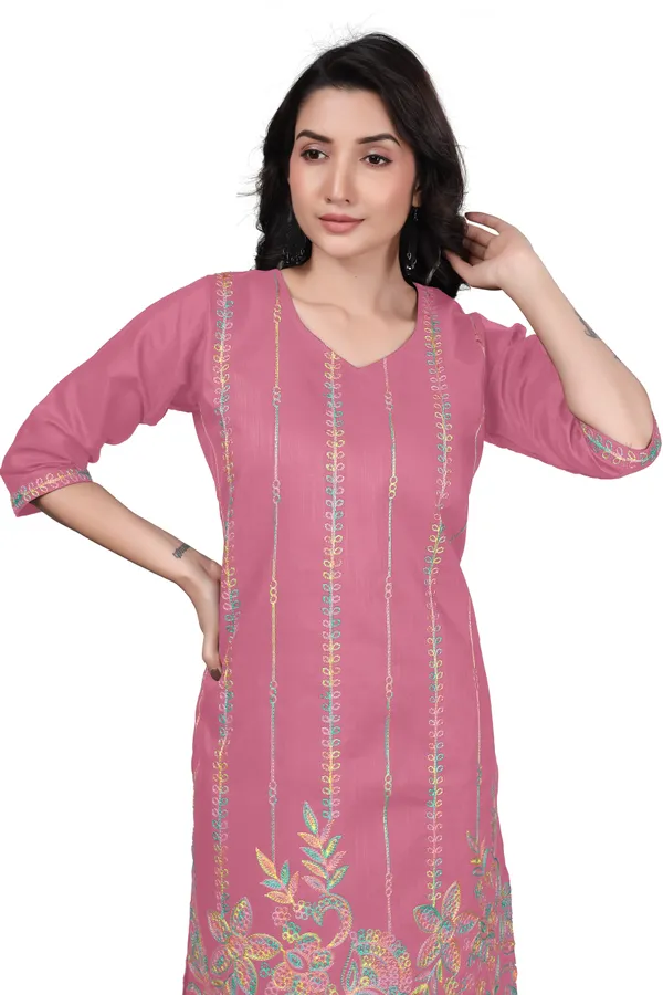 Pink_Georgette_Straight_Embroidered_Kurta_For_Women
