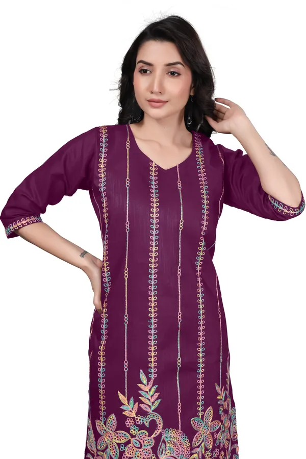 Purple_Cotton_Straight_Embroidered_Kurta_For_Women